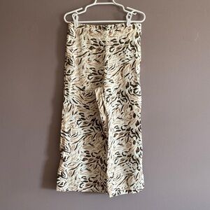 Tahari Linen Wide Leg Cropped Pants